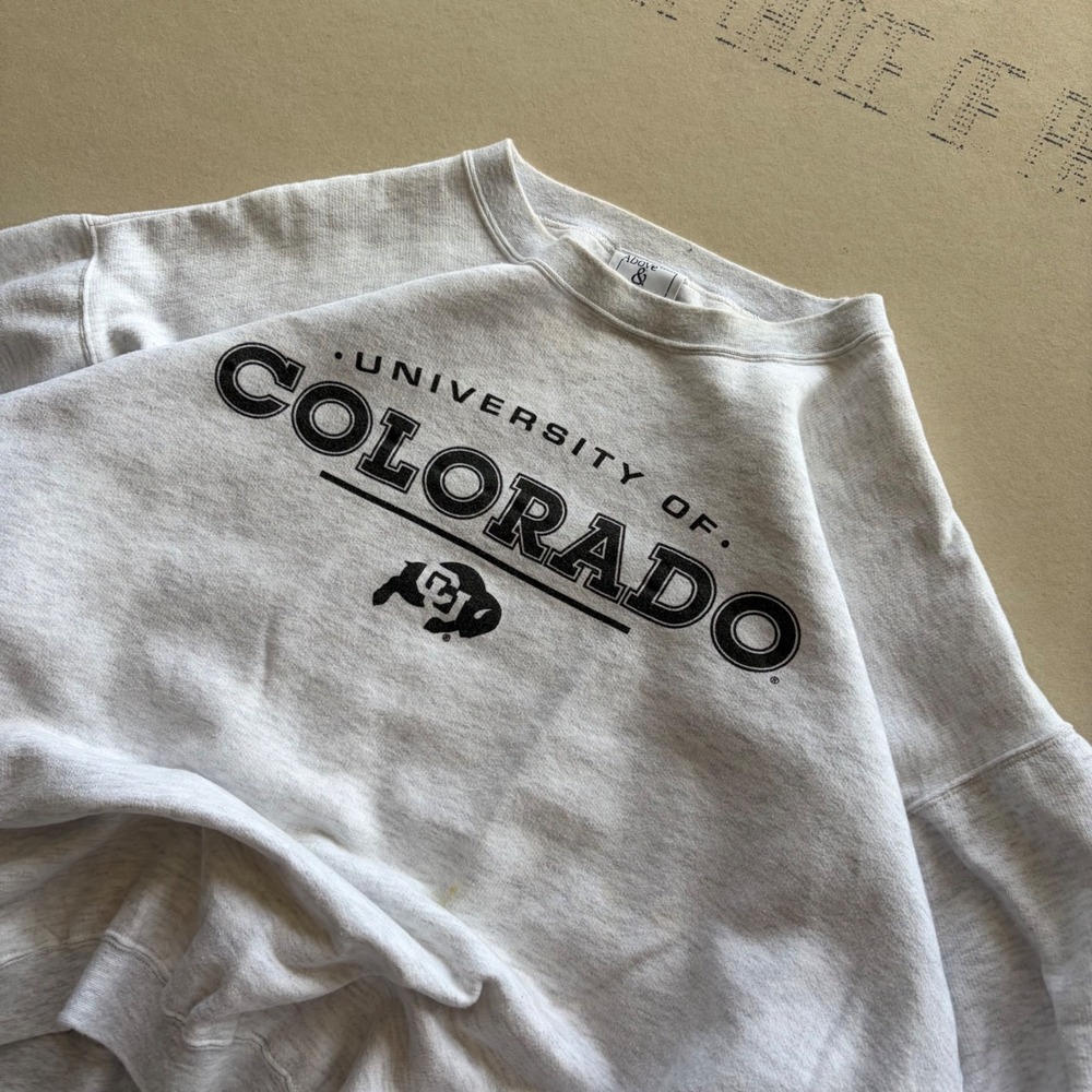 Vintage 90s University of Colorado Sweatshirt Crewneck Heather grey